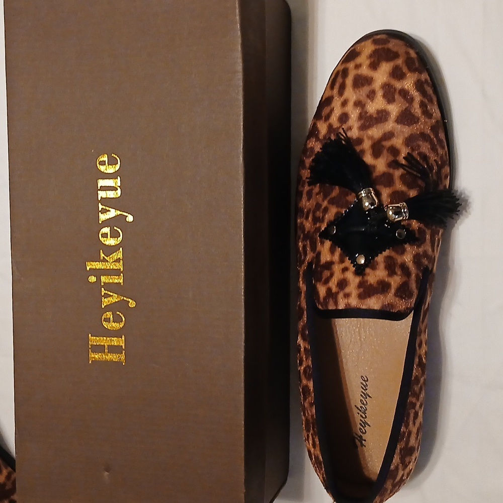 Heyikeyue Leopard Print Men's Loafer with Tassels NEW - Picture 6 of 6